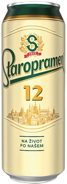 Пиво Staropramen 12 светлое фильтрованное 5.2% 0.5л