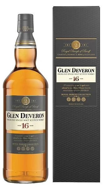 Виски Glen Deveron Highland Single Malt Scotch aged 16 years 40% 1L 