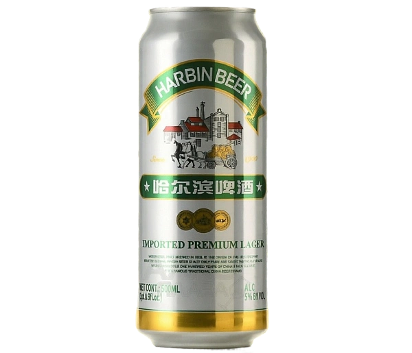 Пиво Harbin Premium светлое фильтрованное 5% 0.5л ж/б