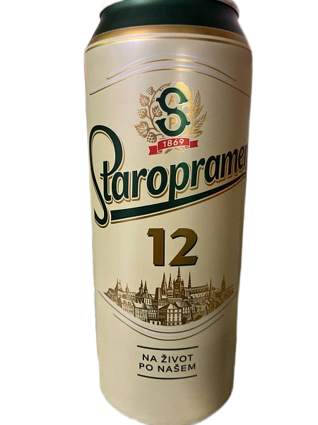 Пиво Staropramen 12 светлое фильтрованное 5.2% 0.5л