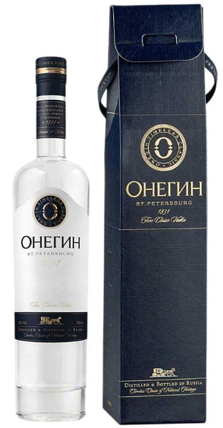 Водка Онегин 40% 0.5л в подарочной упаковке